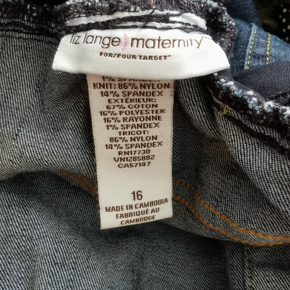 16/31 Liz Lange Maternity Jeans EUC - Picture 3 of 3
